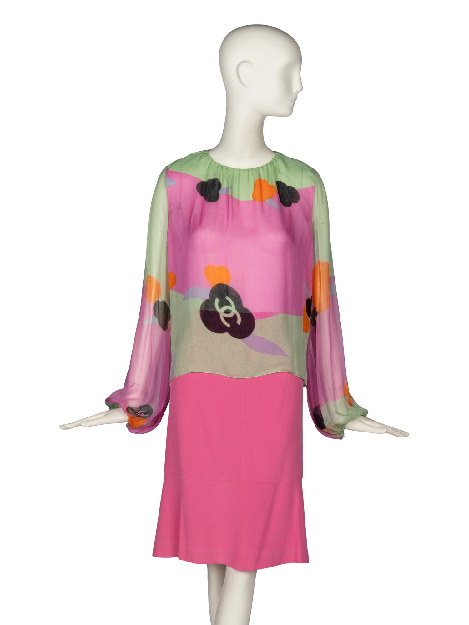 Chanel Silk Blouse and Skirt