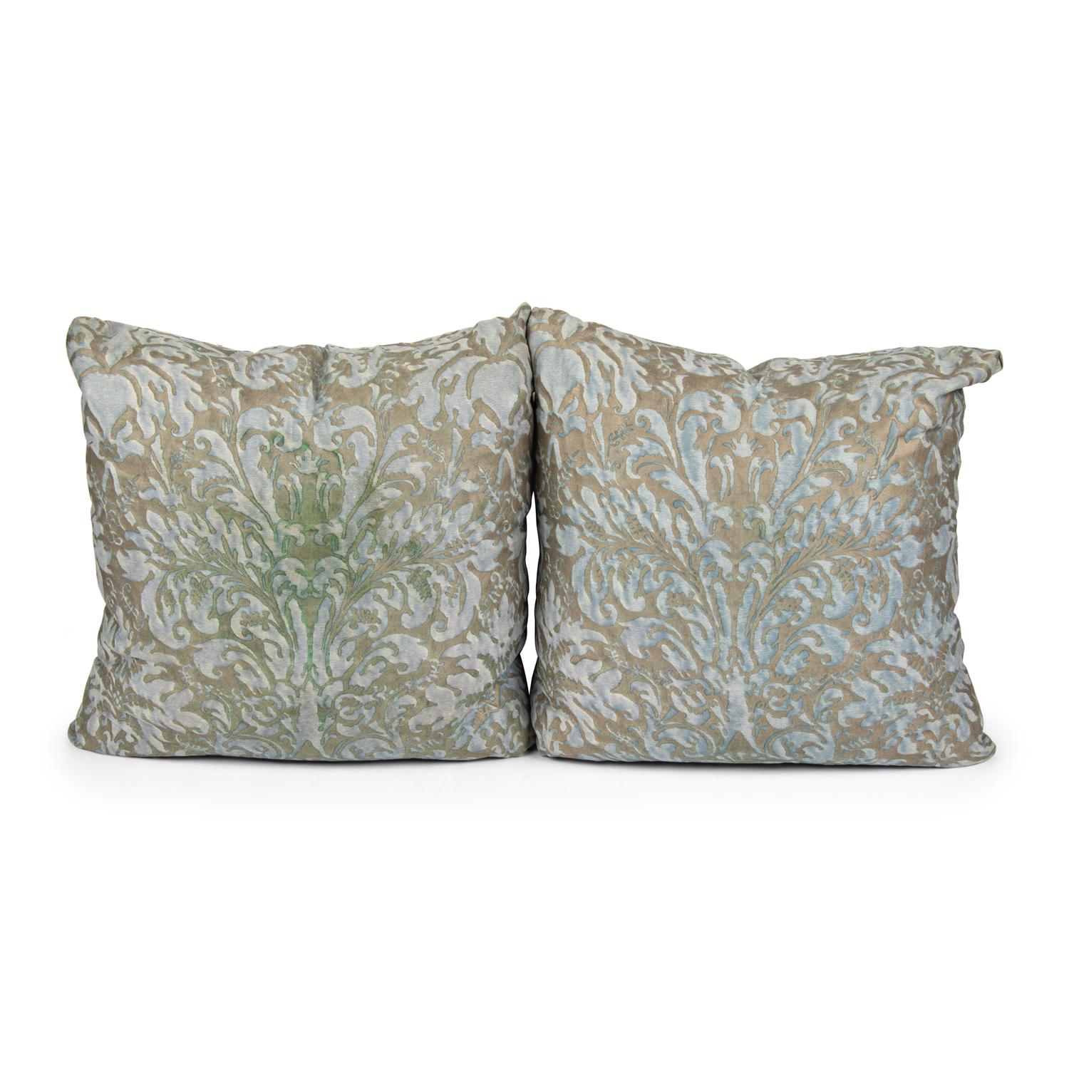 A Pair of Fortuny Sevres Throw Pillows