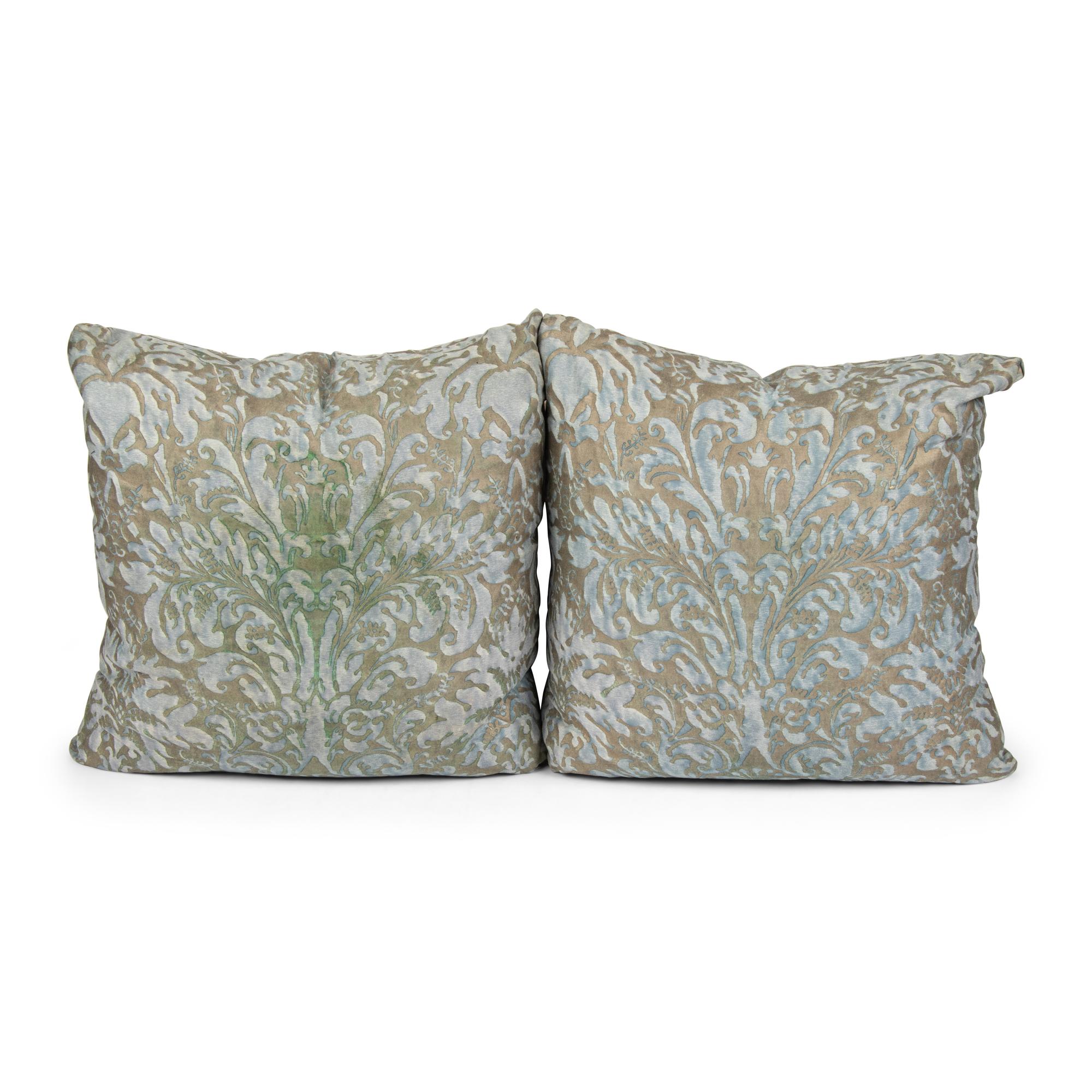 A Pair of Fortuny Sevres Throw Pillows