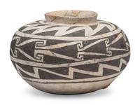 Ancestral Pueblo Black-on-White Pottery Bowl