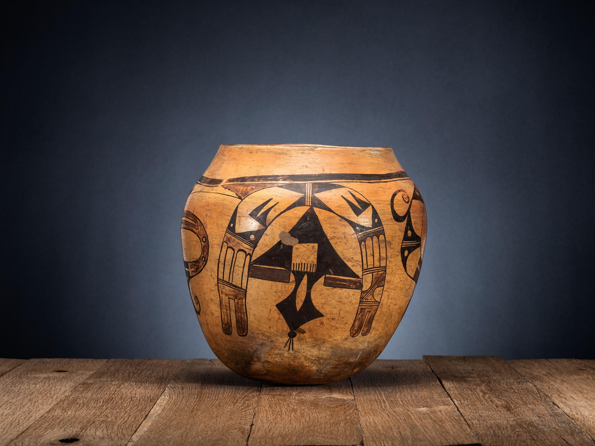 Hano Polychrome Pottery Storage Olla