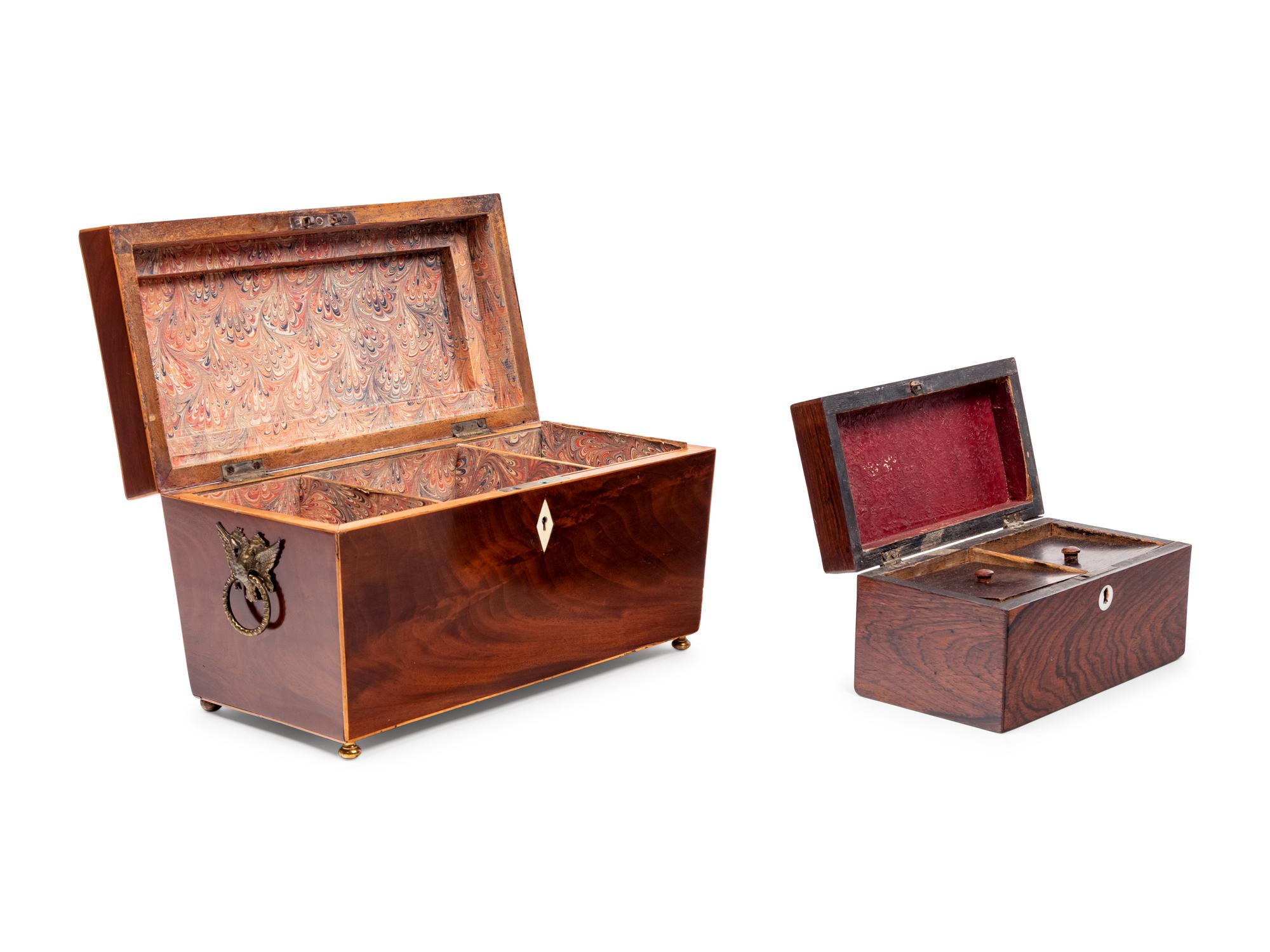 Two George III Mahogany Tea Caddies