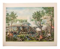 [CIVIL WAR]. 5 Kurz & Allison Civil War-themed chromolithographs