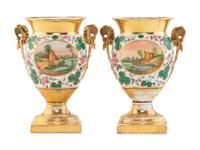 A Pair of Paris Porcelain Urns