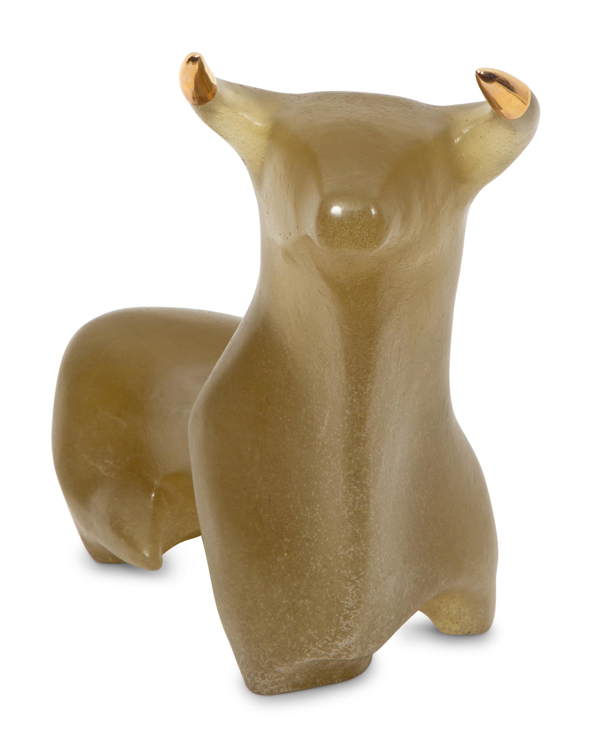 A Daum Pâte de Verre Taureau Sculpture