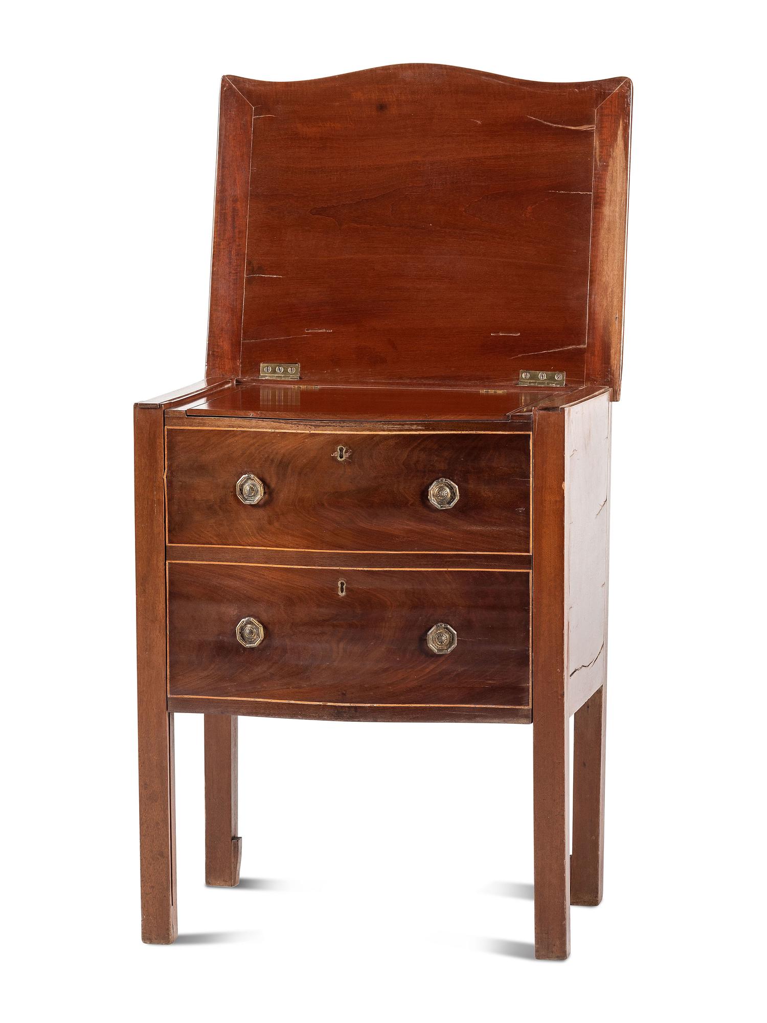 A Federal Mahogany Bowfront Commode