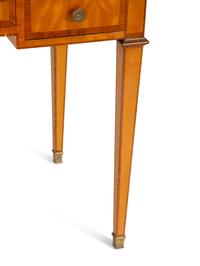A Louis Philippe Style Satinwood Inlaid Leather Top Writing Desk — 20th Century