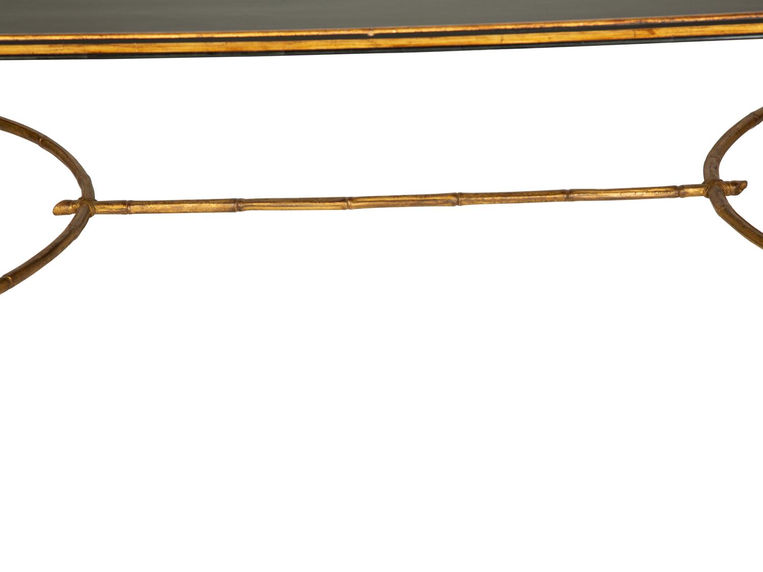 A Gilt Metal Faux Bamboo Cocktail Table