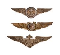[WORLD WAR I & II]. A group of 6 items, incl. pilots' wings and ring associated with Black Cat Commandos, Pacific Theater.