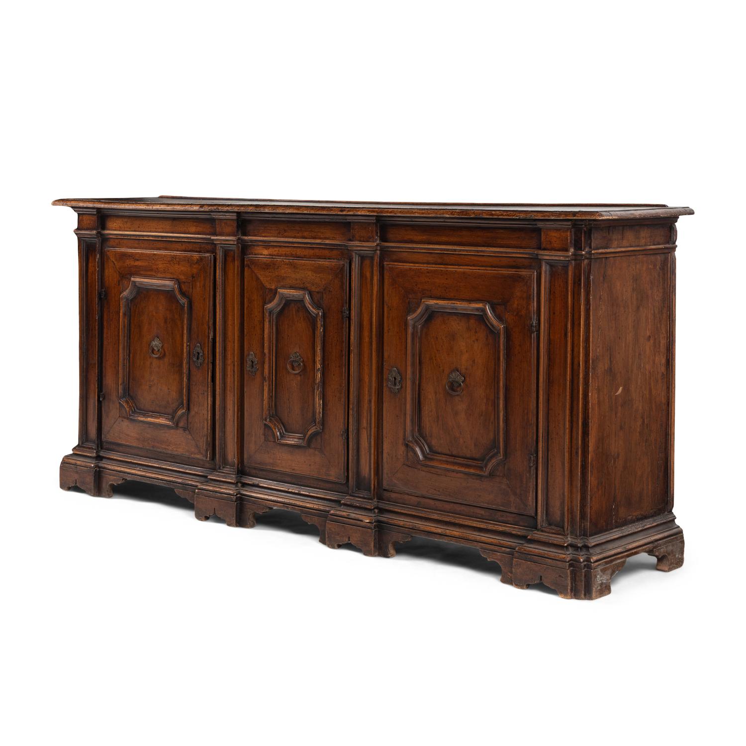 An Italian Baroque Walnut Console Cabinet