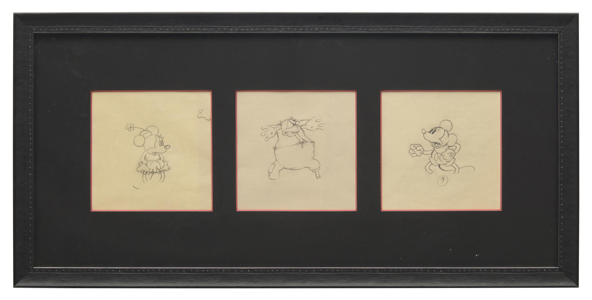 [Children's & Illustrated] [Disney, Walt] Group of 3 Production Drawings for "Shanghaied"