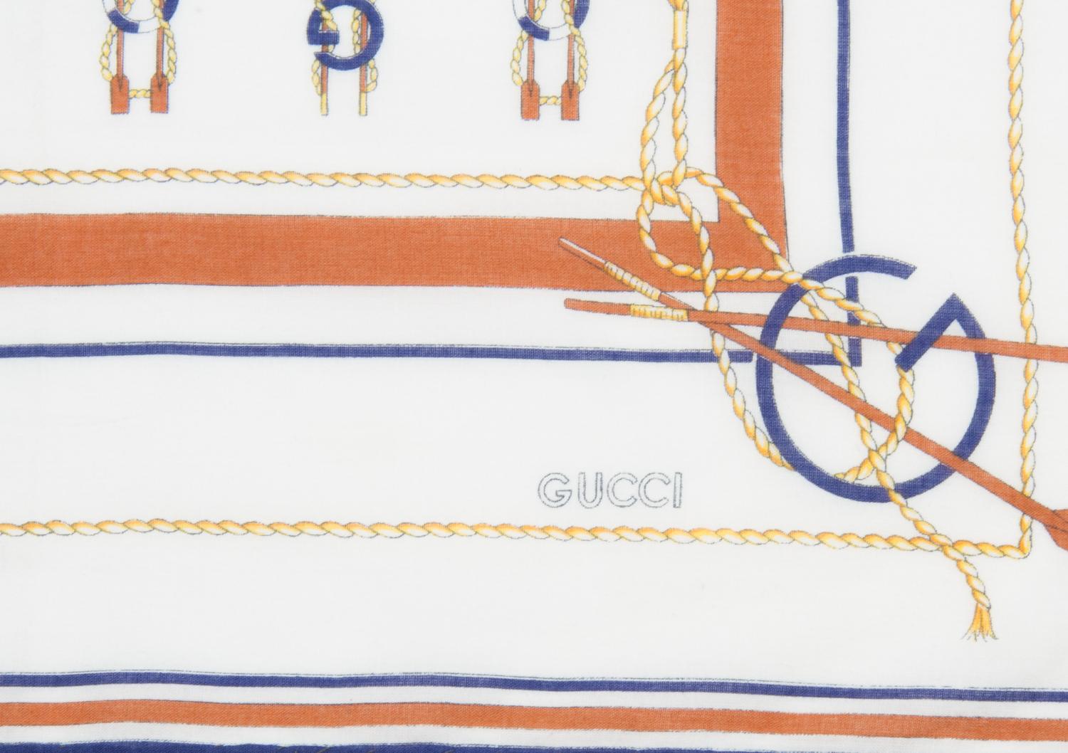 A Gucci Cotton Pocket Square, 16" x 16".