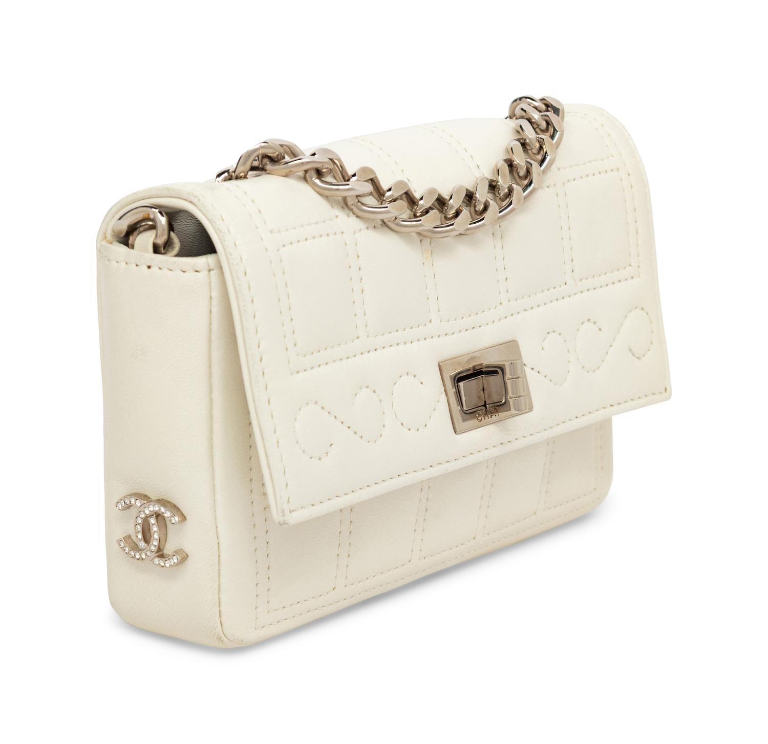 CHANEL, WHITE MINI FLAP BAG