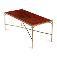 A Chinese Lacquer and Gilt Metal Low Table