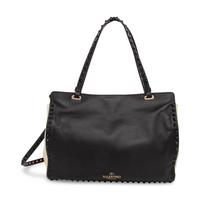 Valentino, Black & White Medium Rockstud Tote