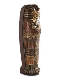 A Continental Carved and Painted Wood Sarcophagus-Form Bar Cabinet