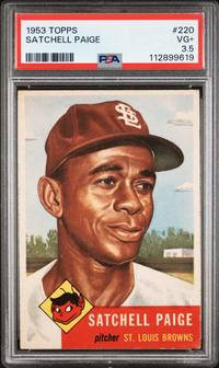A 1953 Topps Satchel Paige Baseball Card No. 220 (PSA 3.5 VG+)