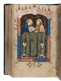 PINK CANOPIES GROUP (Bruges, active c. 1390-1400) with ENGLISH ILLUMINATOR Book of Hours, in Latin, illuminated manuscript on parchment [Southern Netherlands, Bruges ?, c. 1390–1400 and England c. 1400]