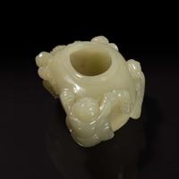 A Chinese carved creamy-white jade "Boys" coupe 白玉童子水盂 19th century or later ???????