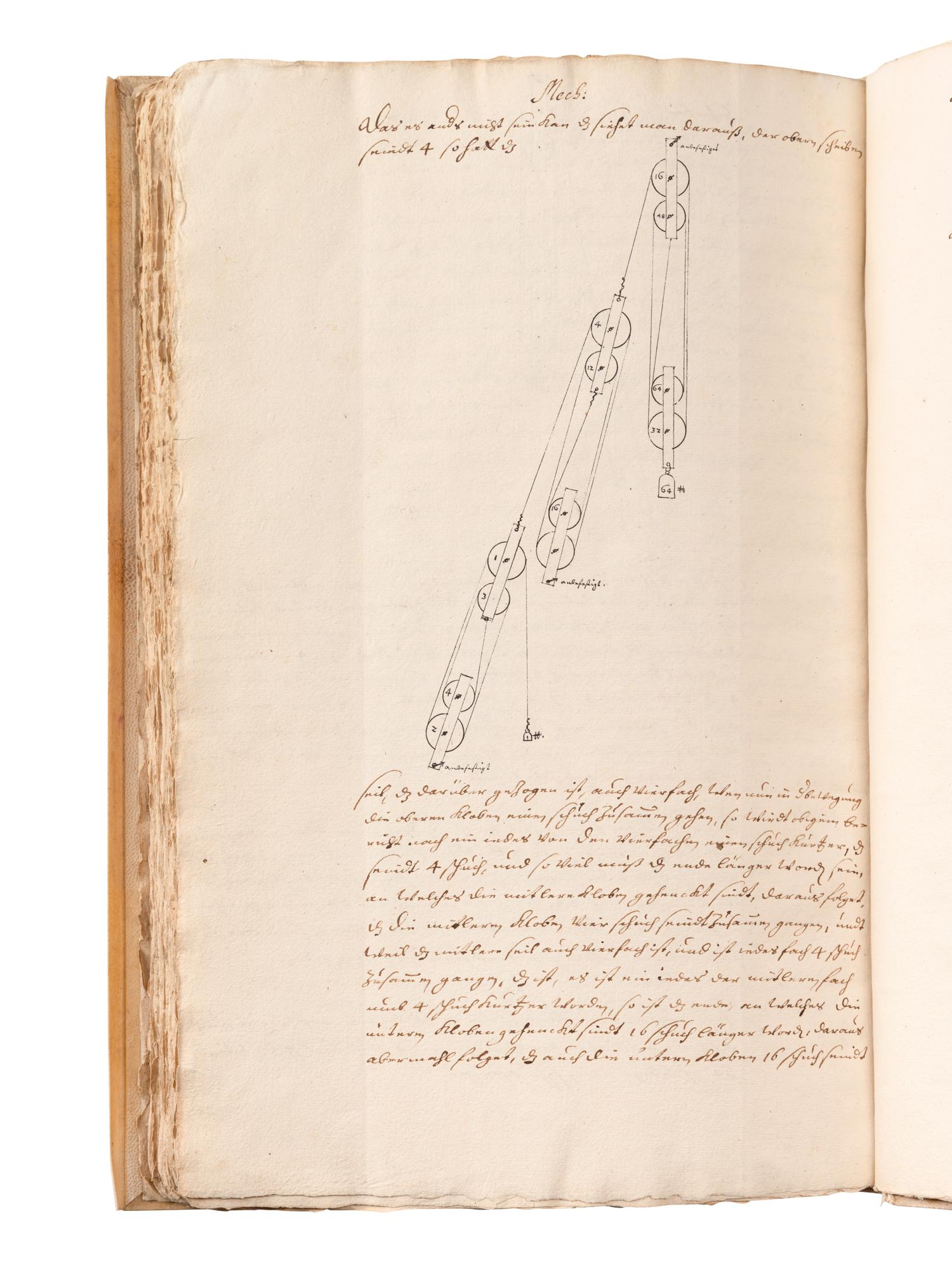 [MANUSCRIPT—ENGINEERING]. [JUNGENICKEL, Andreas (fl. 1661-1683)]. “Machination Herren Andreas Jüngenickels Churf. Sachs. Battrimeister. [Germany, late 17th century].