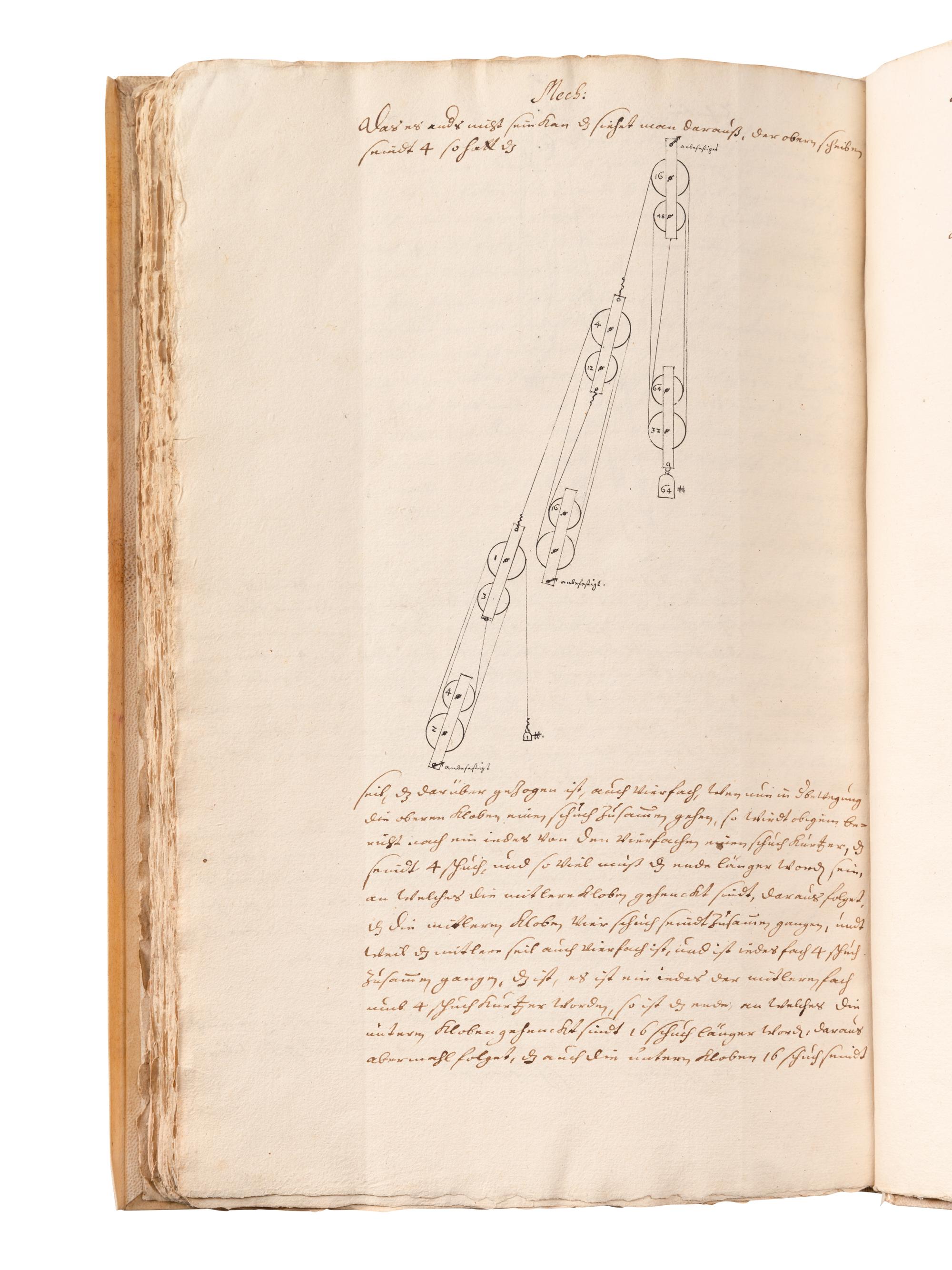 [MANUSCRIPT—ENGINEERING]. [JUNGENICKEL, Andreas (fl. 1661-1683)]. “Machination Herren Andreas Jüngenickels Churf. Sachs. Battrimeister. [Germany, late 17th century].