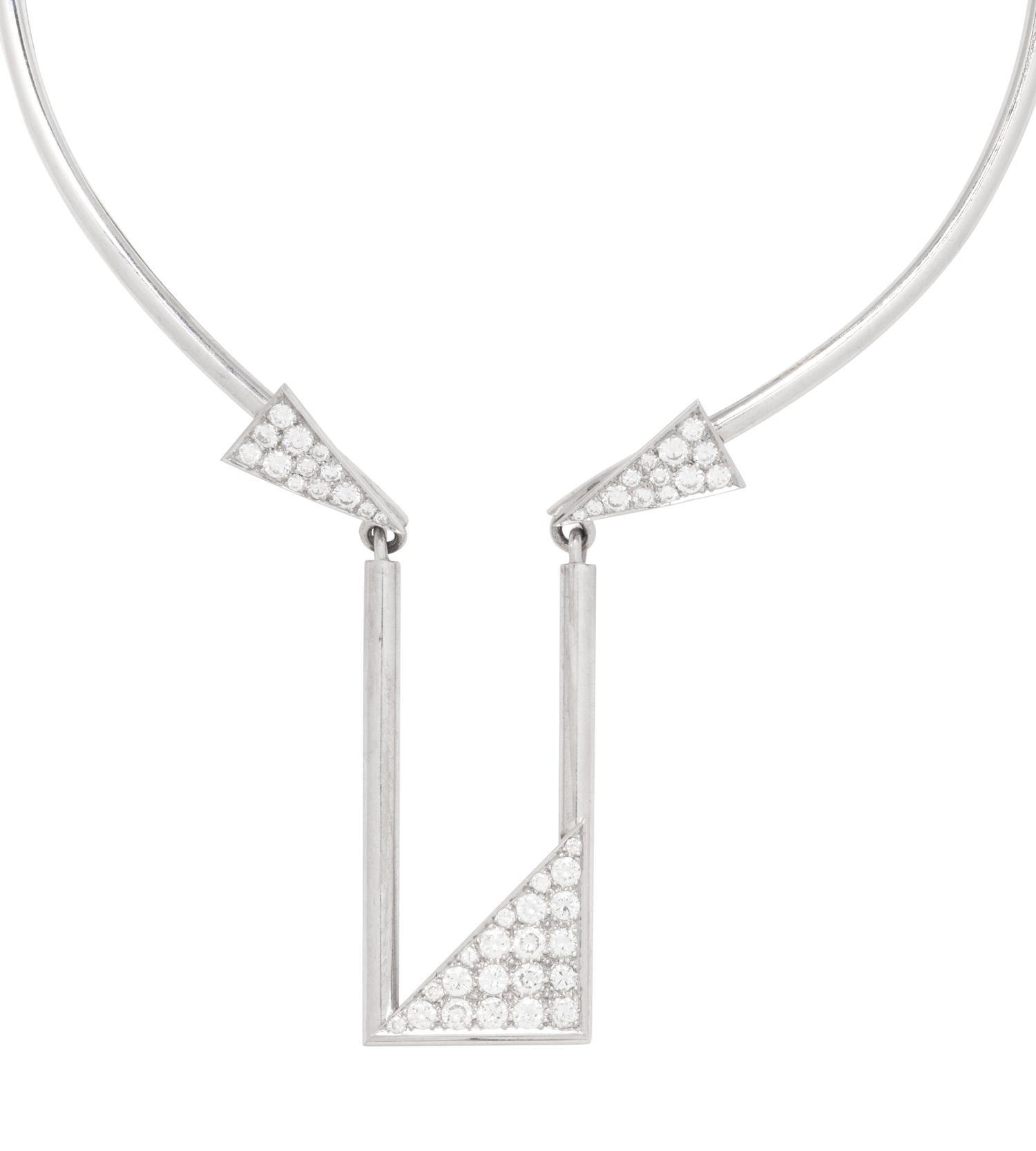 MODERNIST, WHITE GOLD AND DIAMOND COLLAR NECKLACE