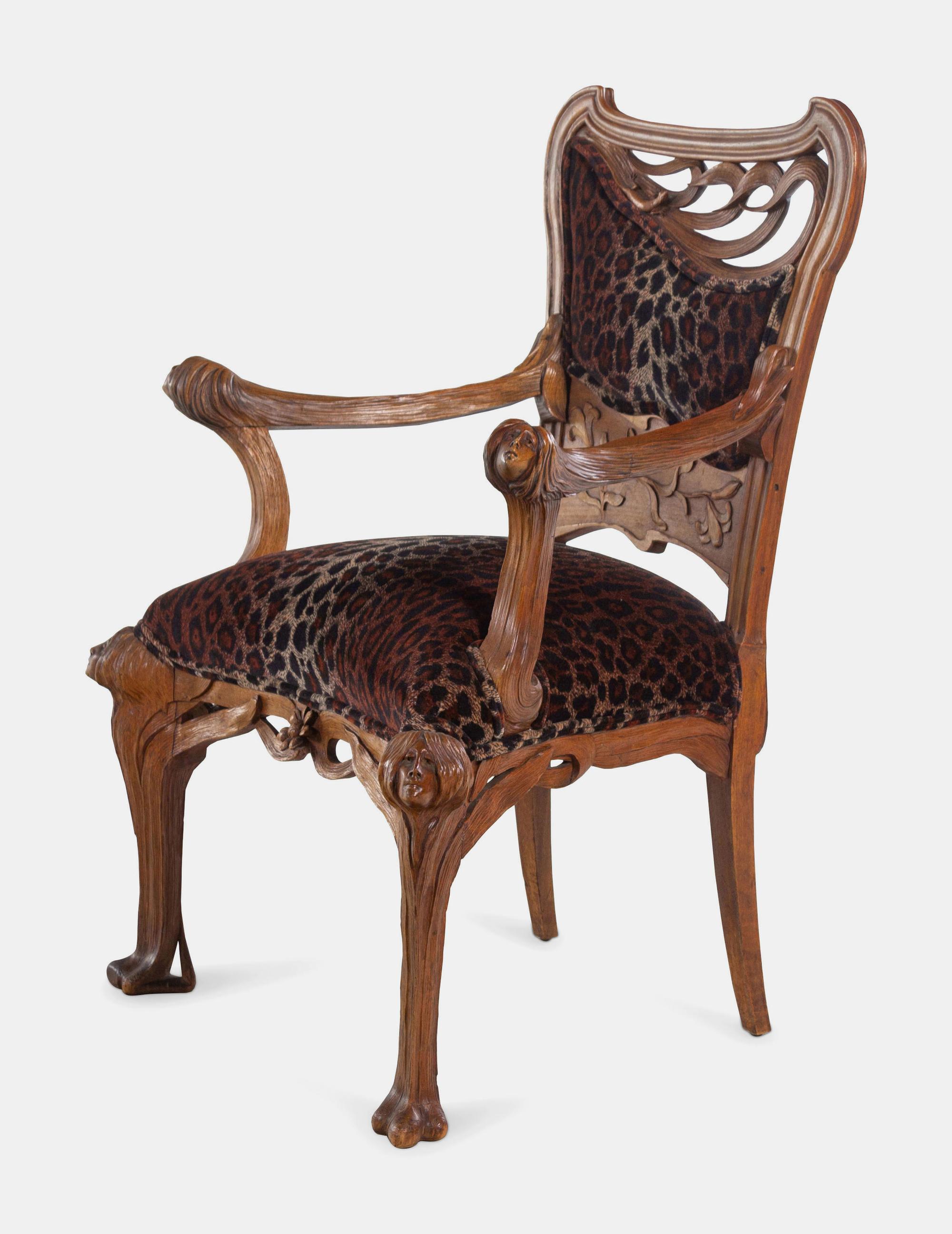 Set of Four Chairs, comprising two side chairs and two armchairs