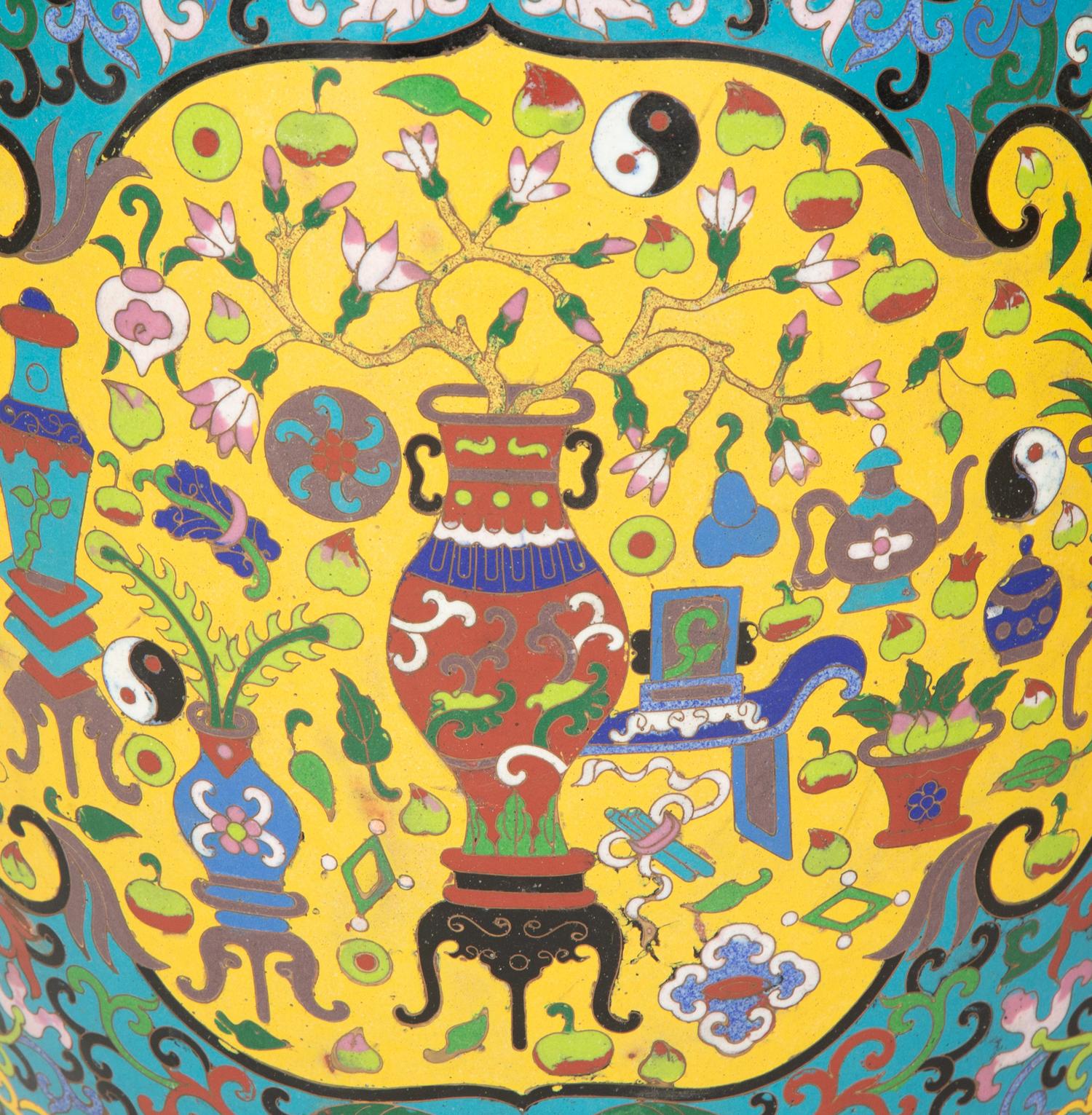 A Pair of Chinese Cloisonné Garden Seats