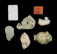 Seven Chinese Carved Jade Articles