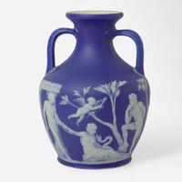 A Wedgwood Blue Dip Jasperware Portland Vase UK, late 19th century