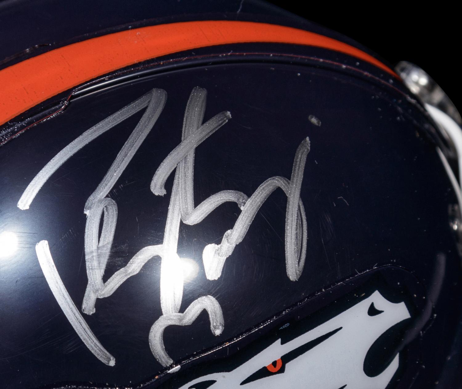 A Peyton Manning Signed Denver Broncos Riddell Football Mini Helmet,
