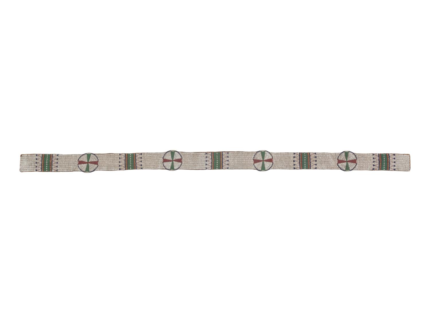 Sioux Beaded Hide Blanket Strip