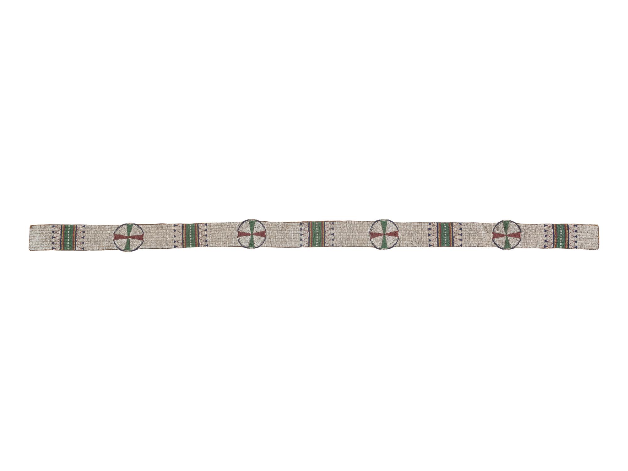 Sioux Beaded Hide Blanket Strip