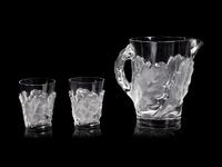 A Lalique Chêne Pitcher and Twelve Tumblers