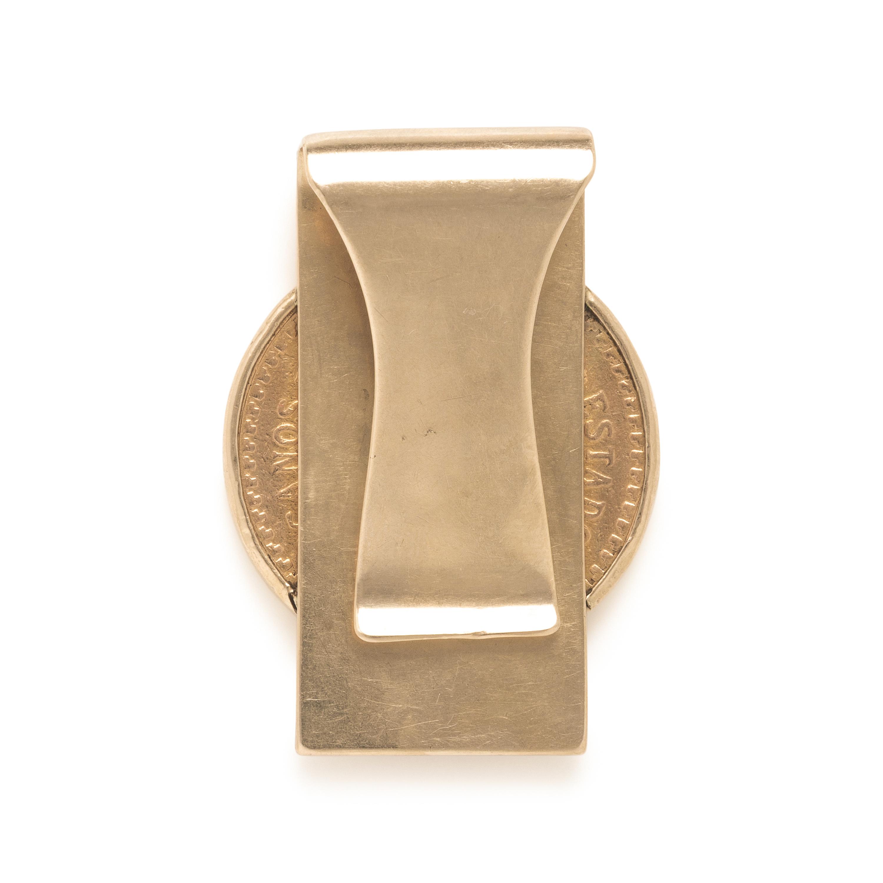 Yellow Gold and 'Mexican Peso' Coin Money Clip
