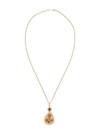 YELLOW GOLD, CITRINE AND GARNET NECKLACE