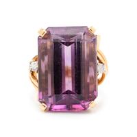 AMETHYST AND DIAMOND RING