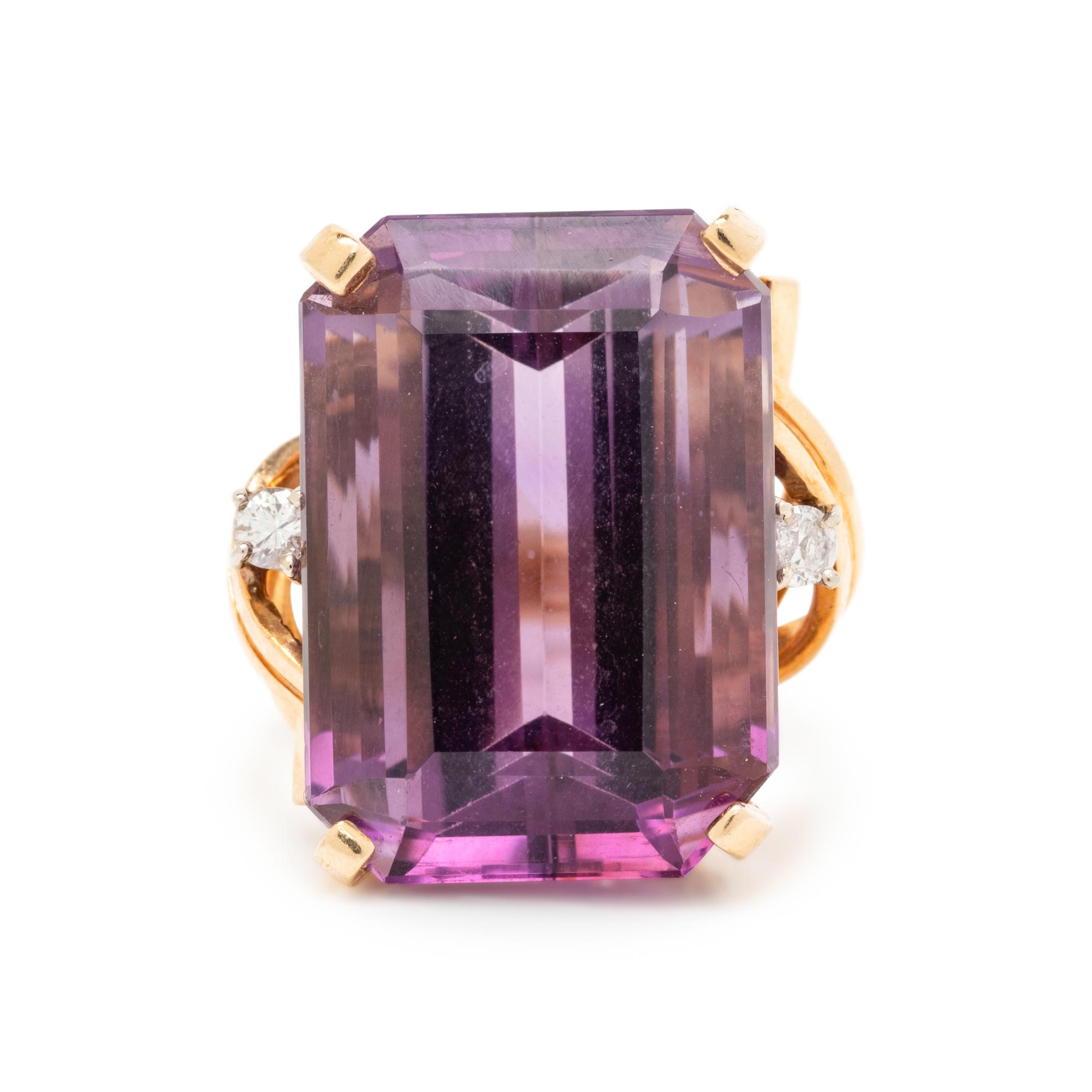 AMETHYST AND DIAMOND RING