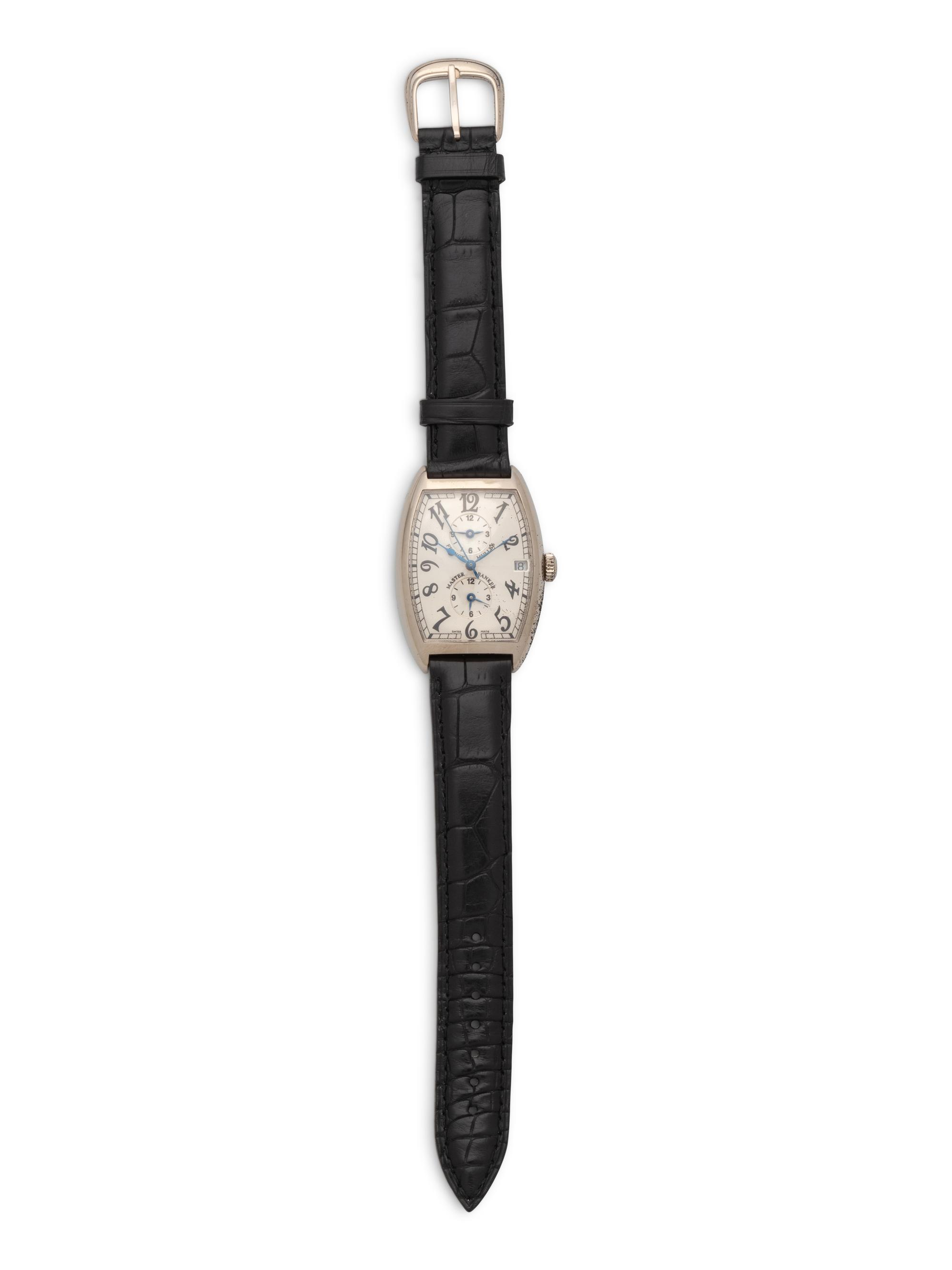 FRANCK MULLER, REF. 2852 18K WHITE GOLD TRIPLE TIME ZONE 'MASTER BANKER' WATCH