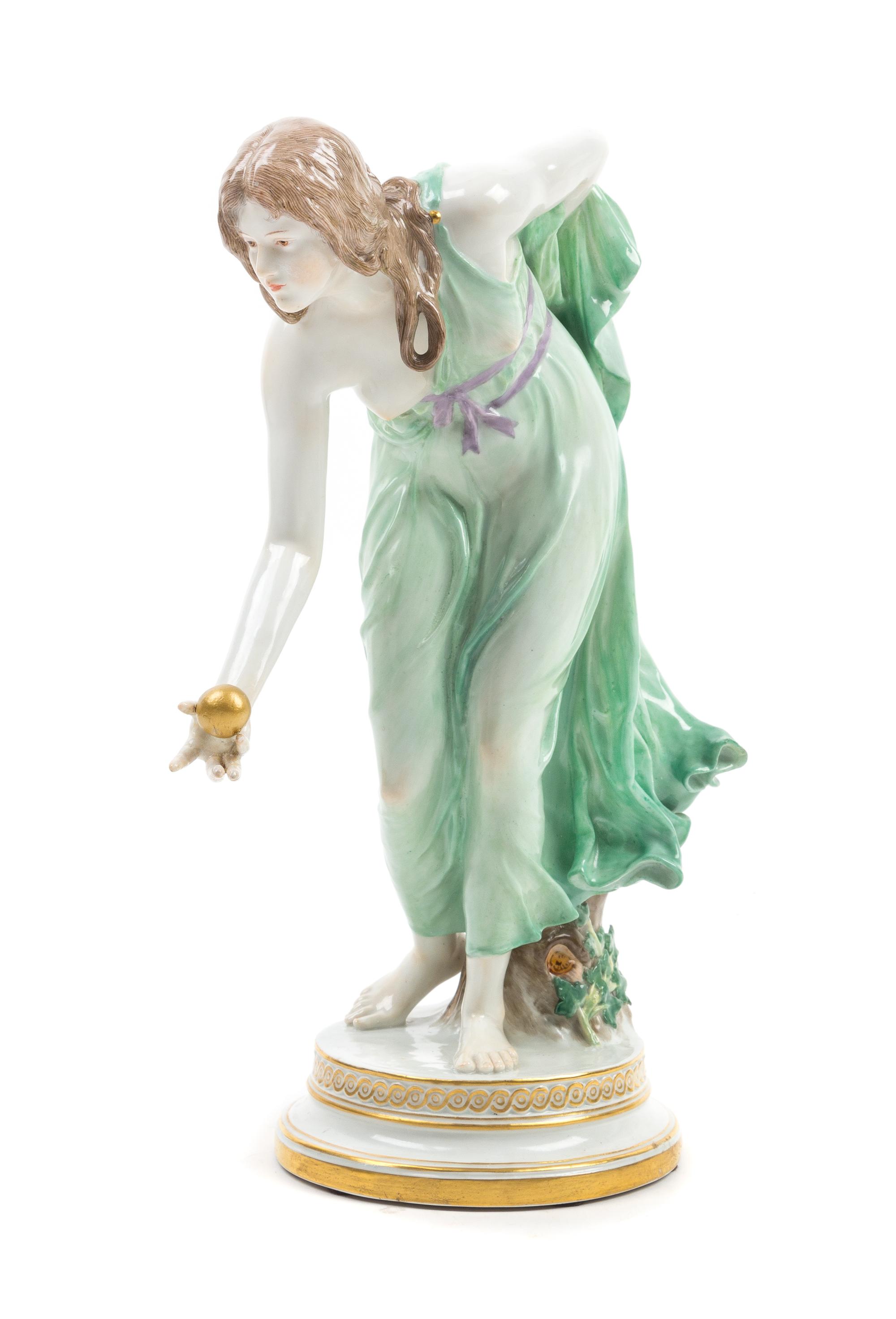 A Meissen Porcelain Figure Height 11 5/8 inches. — MODELED BY WALTER SCHOTT (1861-1938)