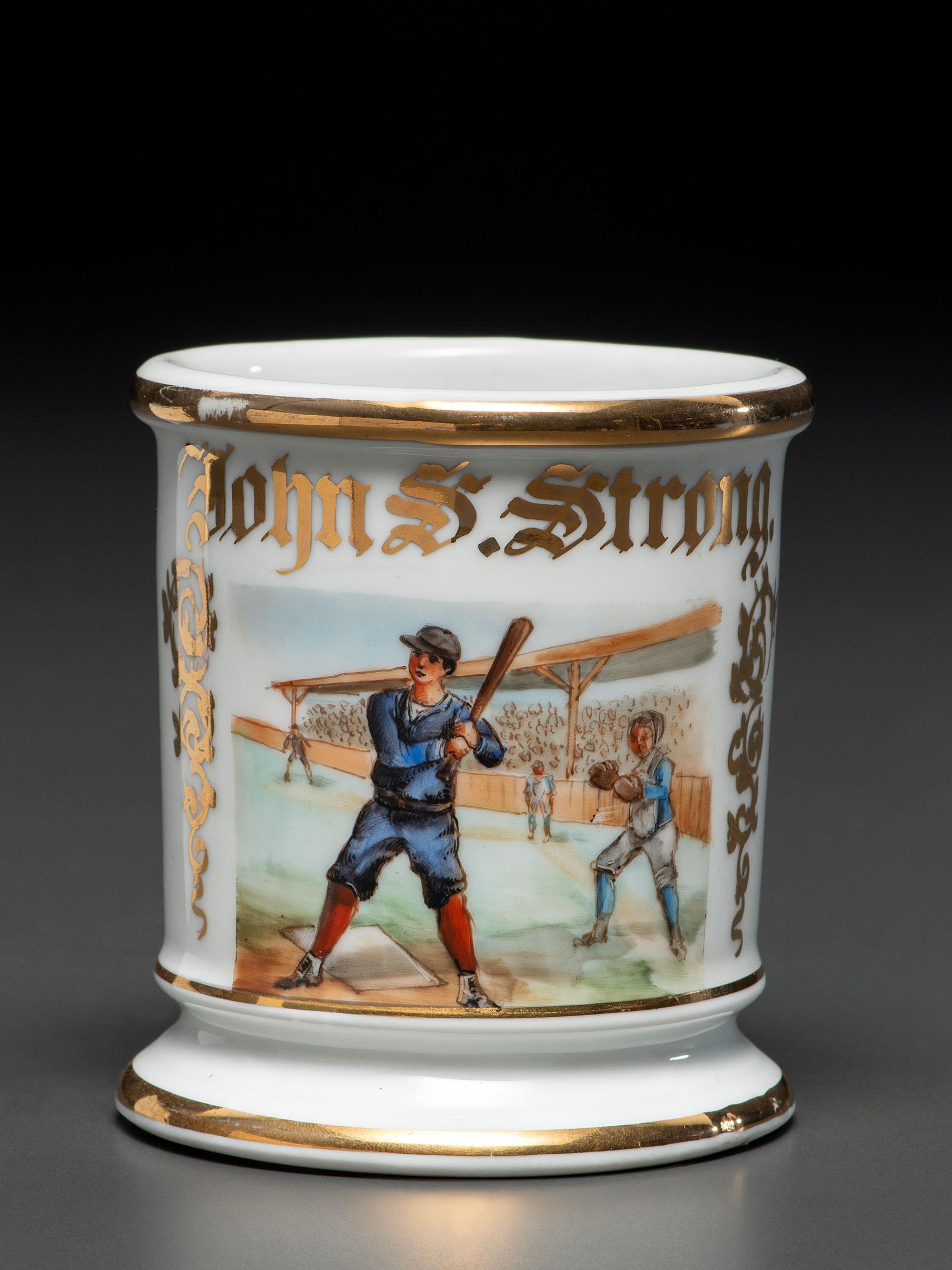 A Baseball Player's Porcelain Occupational Shaving Mug