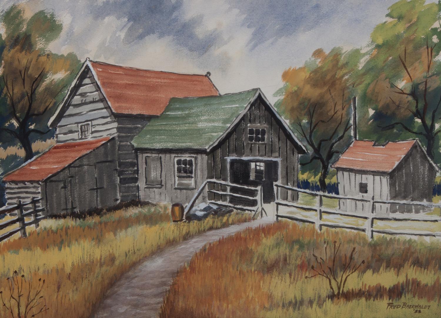 Fred W. Baerwaldt, (Wisconsin, 20th century), Hubertus Farm, 1953