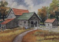 Fred W. Baerwaldt, (Wisconsin, 20th century), Hubertus Farm, 1953
