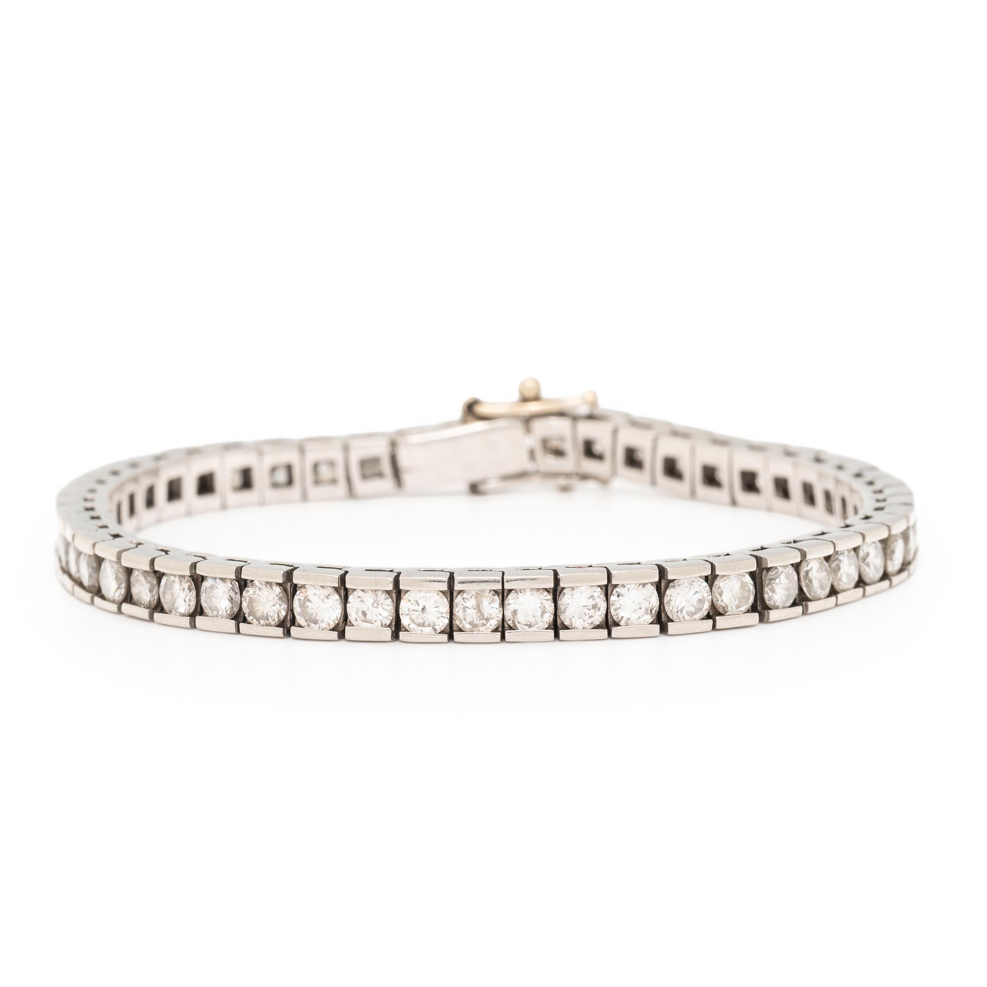 Diamond and Platinum Line Bracelet