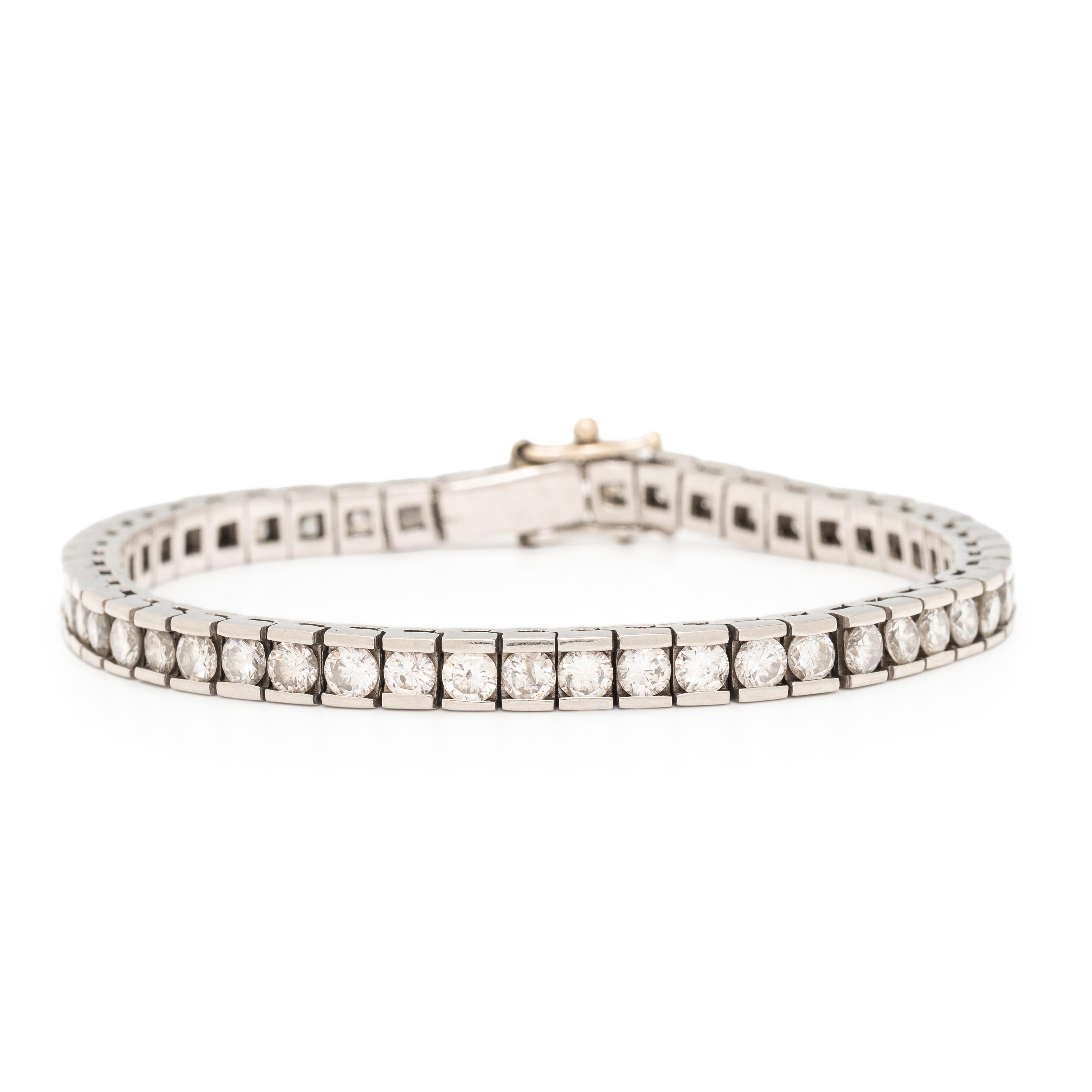 Diamond and Platinum Line Bracelet