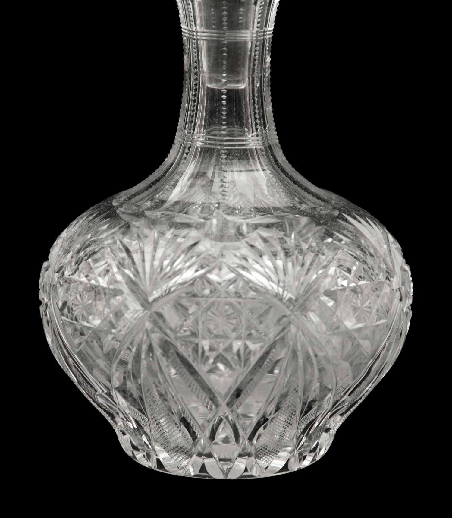 A Hawkes Cut Glass Decanter and Eight Cordials