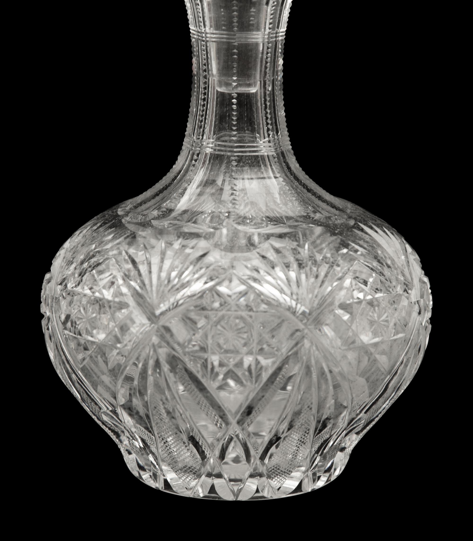 A Hawkes Cut Glass Decanter and Eight Cordials