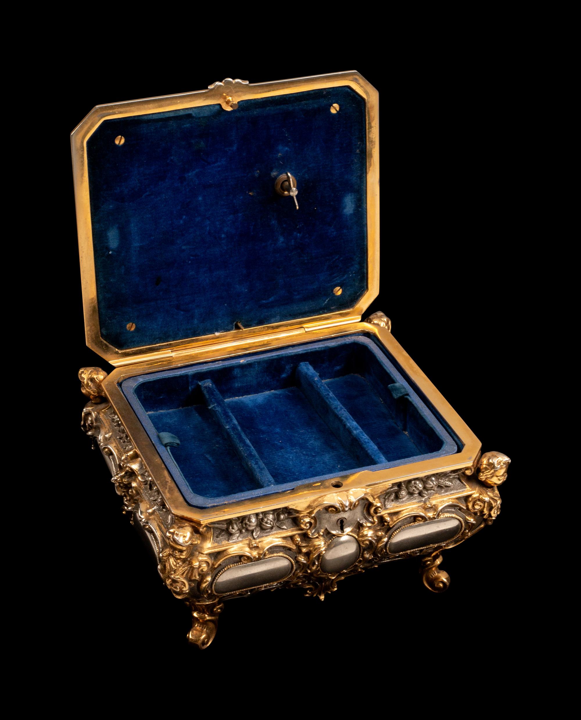 A French Gold and Silver Plated Music Box — 19th Century