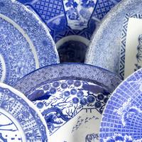 Nine Japanese Blue and White Porcelain Plates and Chargers