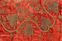 A Continental Embroidered Velvet Panel with a Cipher